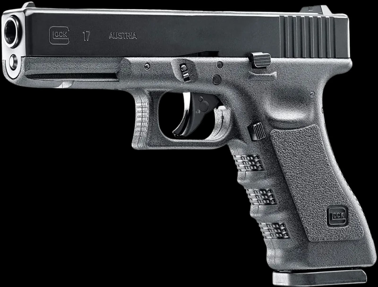Pistola Glock G17 Gen 3 calibre 9mm, vista lateral